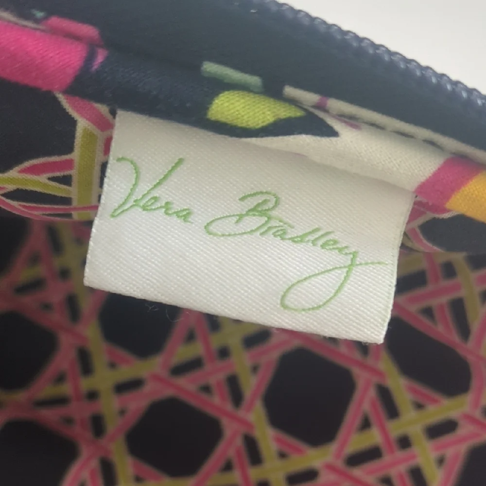 Vera Bradley Black and Pink Tablet Sleeve with Floral Design and Zipper